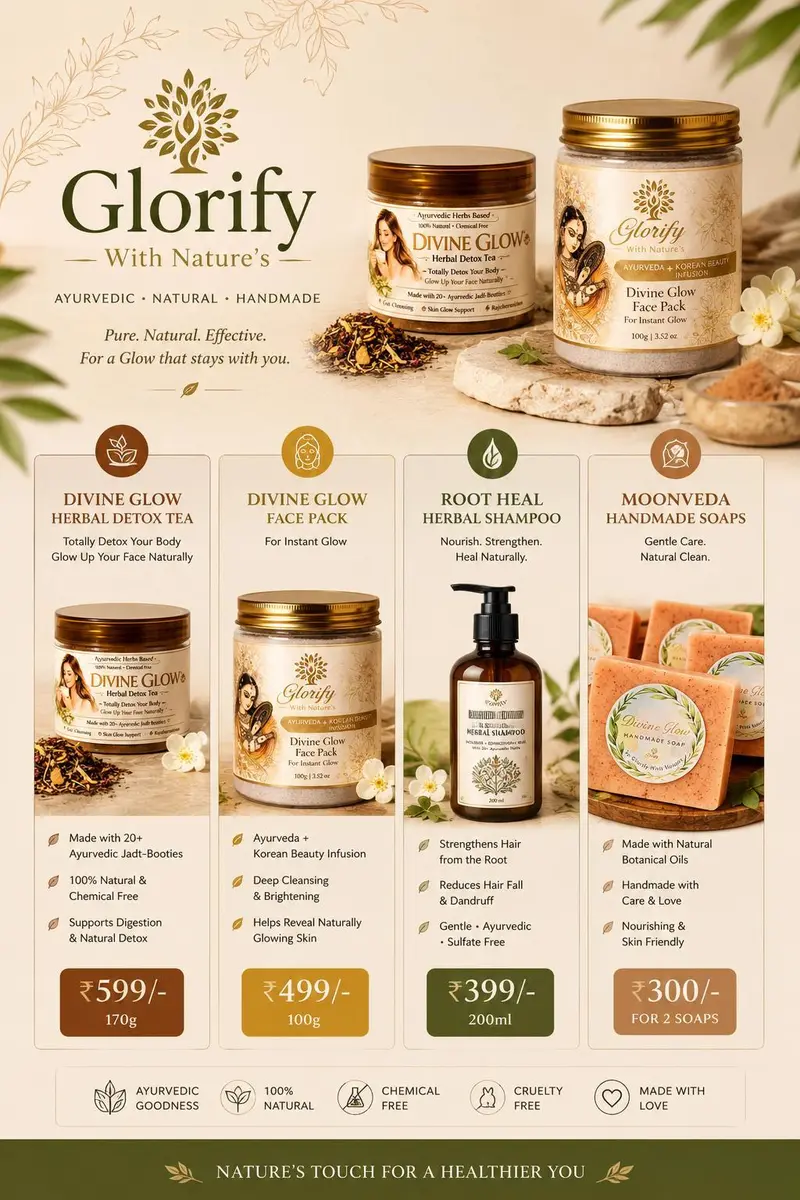 Glorify Ayurvedic product range