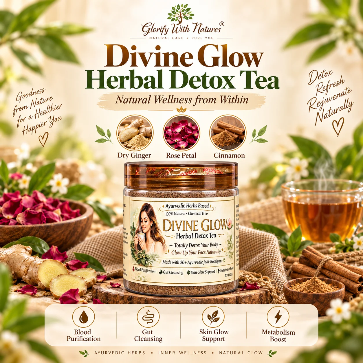 Divine Glow Herbal Detox Tea gallery image 1
